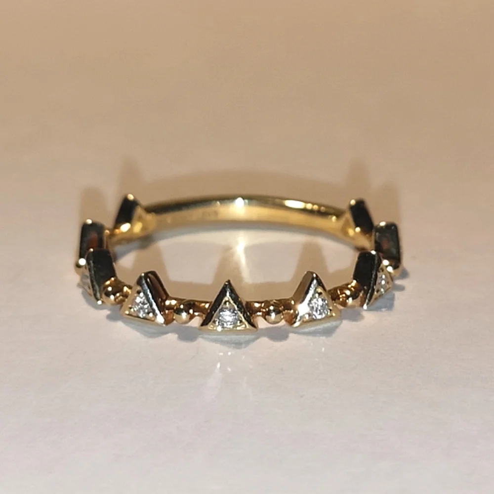 Bony Levy 18K Diamond Diamond Accent Triangular Station Crown Ring